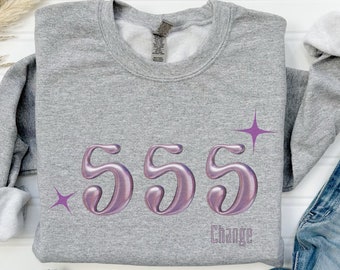 Vintage Y2K Angel Number Sweatshirt - Stylish Streetwear Fashion,  best friend gift, 555 angel number, Just because gift, aunt birthday gift