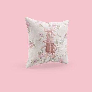 Coquette Cushion and Cover gift for daughter, ballet core accent pillow, pink room decor, floral cushion, floral home decor, cute pink decor image 2