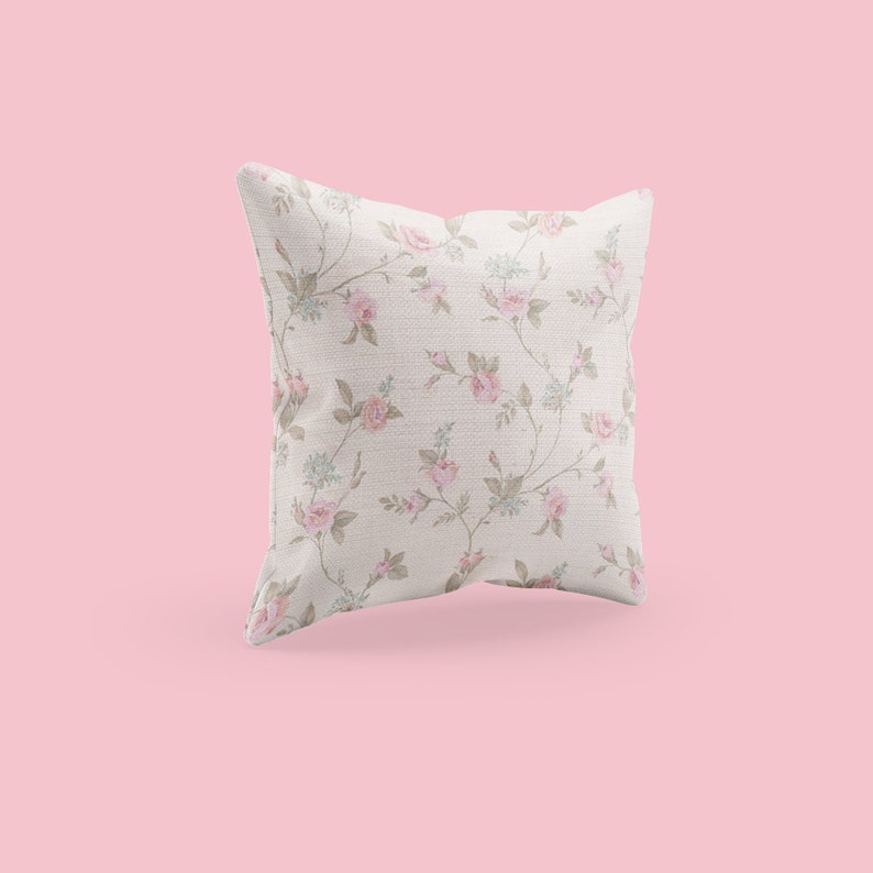 Coquette Cushion and Cover gift for daughter, ballet core accent pillow, pink room decor, floral cushion, floral home decor, cute pink decor image 3