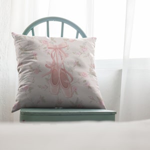 Coquette Cushion and Cover gift for daughter, ballet core accent pillow, pink room decor, floral cushion, floral home decor, cute pink decor image 9