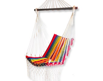 Handmade Ecuadorian Hammock Chair 100% Cotton. XL size Max 350lbs