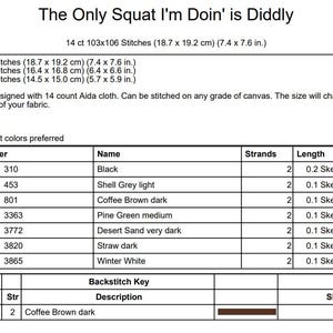 Funny Cowboy Frog Cross Stitch Pattern: Diddly Squat Joke (PDF Download) image 3