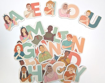 Auslan Alphabet Fridge Magnets
