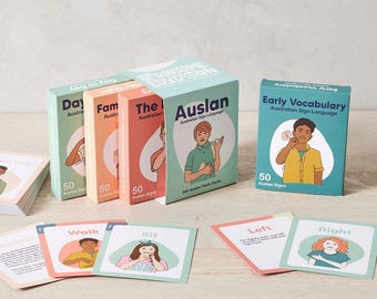 200 Auslan Flash Cards - Australian Sign Language