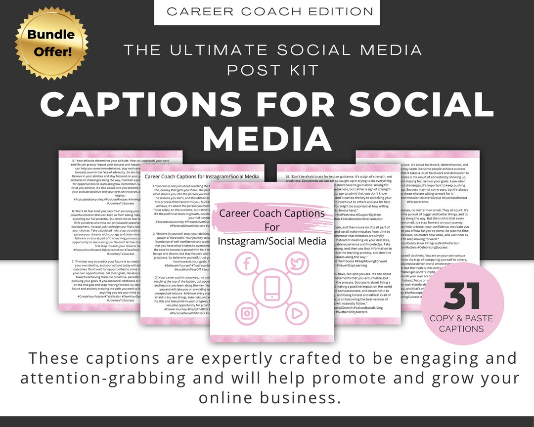 Instagram Captions Social Media Post Career Coach Caption Hashtag Post