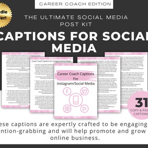 Instagram Captions Social Media Post Career Coach Caption Hashtag Post Done for you Instagram Caption Ideas Coaching Tools Toolkit