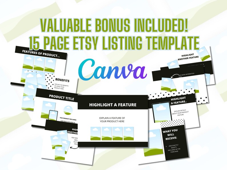 Valuable Bonus Included. 15 Page Etsy ListingTemplate.