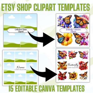 Canva Clipart Mockups for Etsy Sellers - New Seller Mockup Canva Template for Clipart Bundle - Clipart Mockups for Etsy Listings Canva Frame