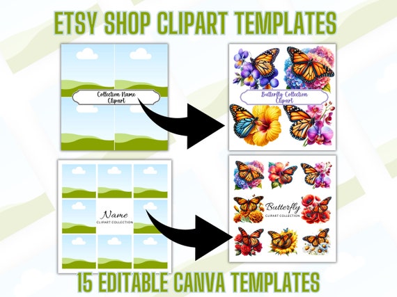 Canva Clipart Mockups for Etsy Sellers - New Seller Mockup Canva Template for Clipart Bundle - Clipart Mockups for Etsy Listings Canva Frame