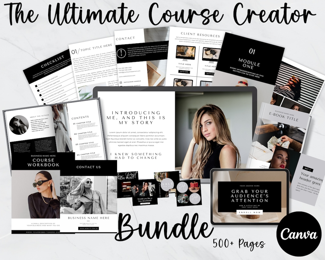 Course Creator Editable Canva Templates Course Creator Bundle Course ...