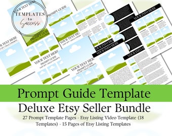 Kit de venta rápida - Plantilla de guía de sugerencias - Paquete de recursos para vendedores de Etsy - Paquete de plantillas de guía de sugerencias - Plantilla de guía de sugerencias y organizador de IA