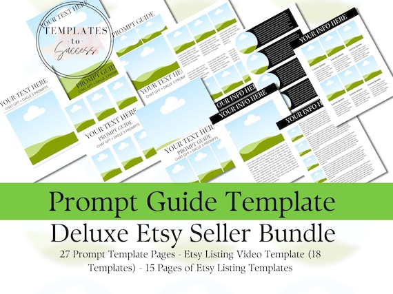 Prompt Selling Kit-Prompt Guide Template-Etsy Seller Resource Bundle-Prompt Guide Template Bundle-AI Prompt Guide & Organizer Template