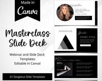 Sjabloon cursus slidedeck masterclass webinar sjabloon slidedeck Canva presentatiesjabloon Cursus maker Coach lanceringssjabloon