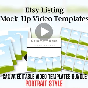 Etsy Listing Mock-up Video - Digital Planner Listing Video Template -Canva Video Templates for Digital Products -Etsy Digital Video Portrait