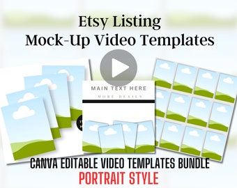 Etsy Listing Mock-up Video - Digital Planner Listing Video Template -Canva Video Templates for Digital Products -Etsy Digital Video Portrait