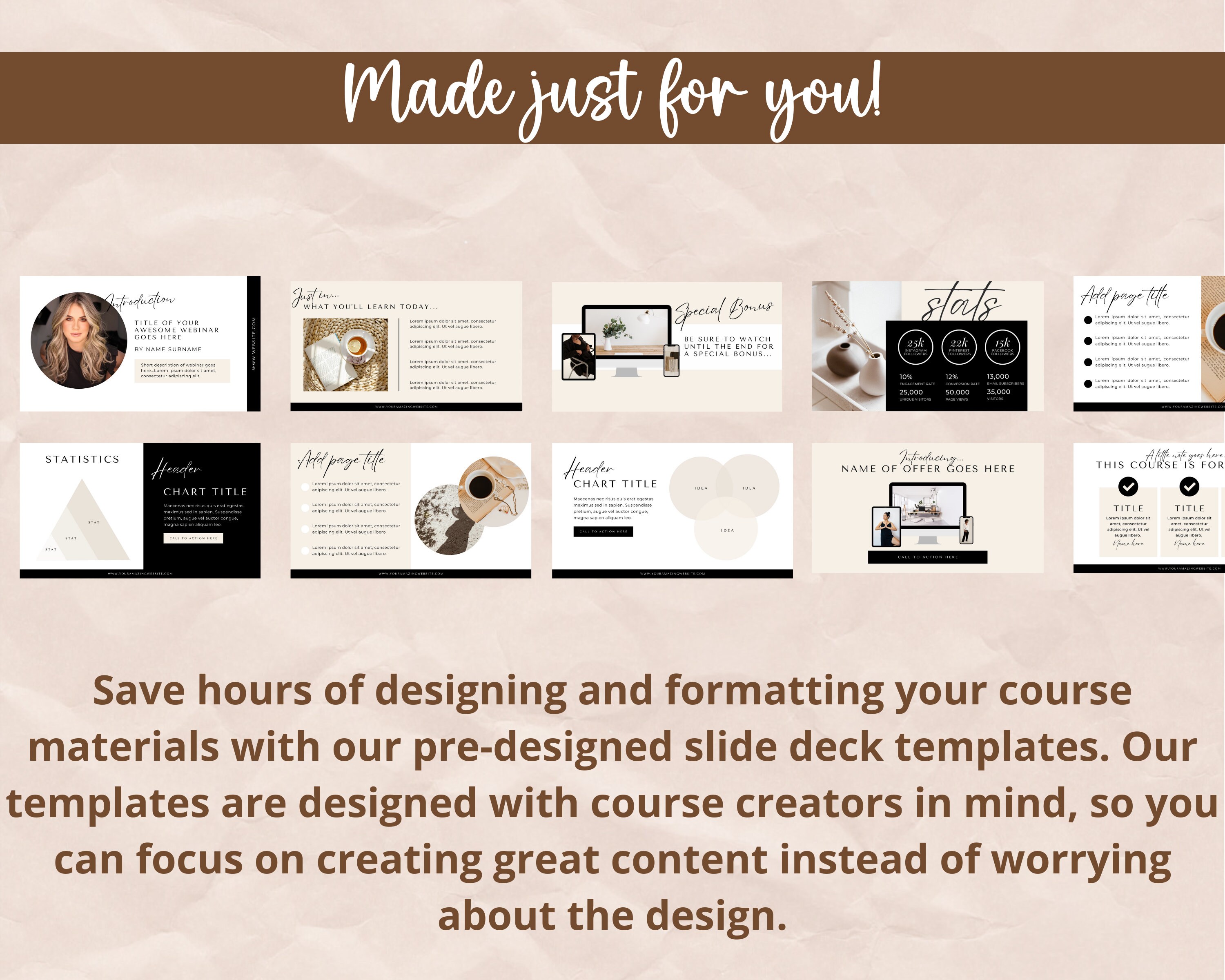 Neutral Course Slide Deck Masterclass Template Webinar Slide Deck ...