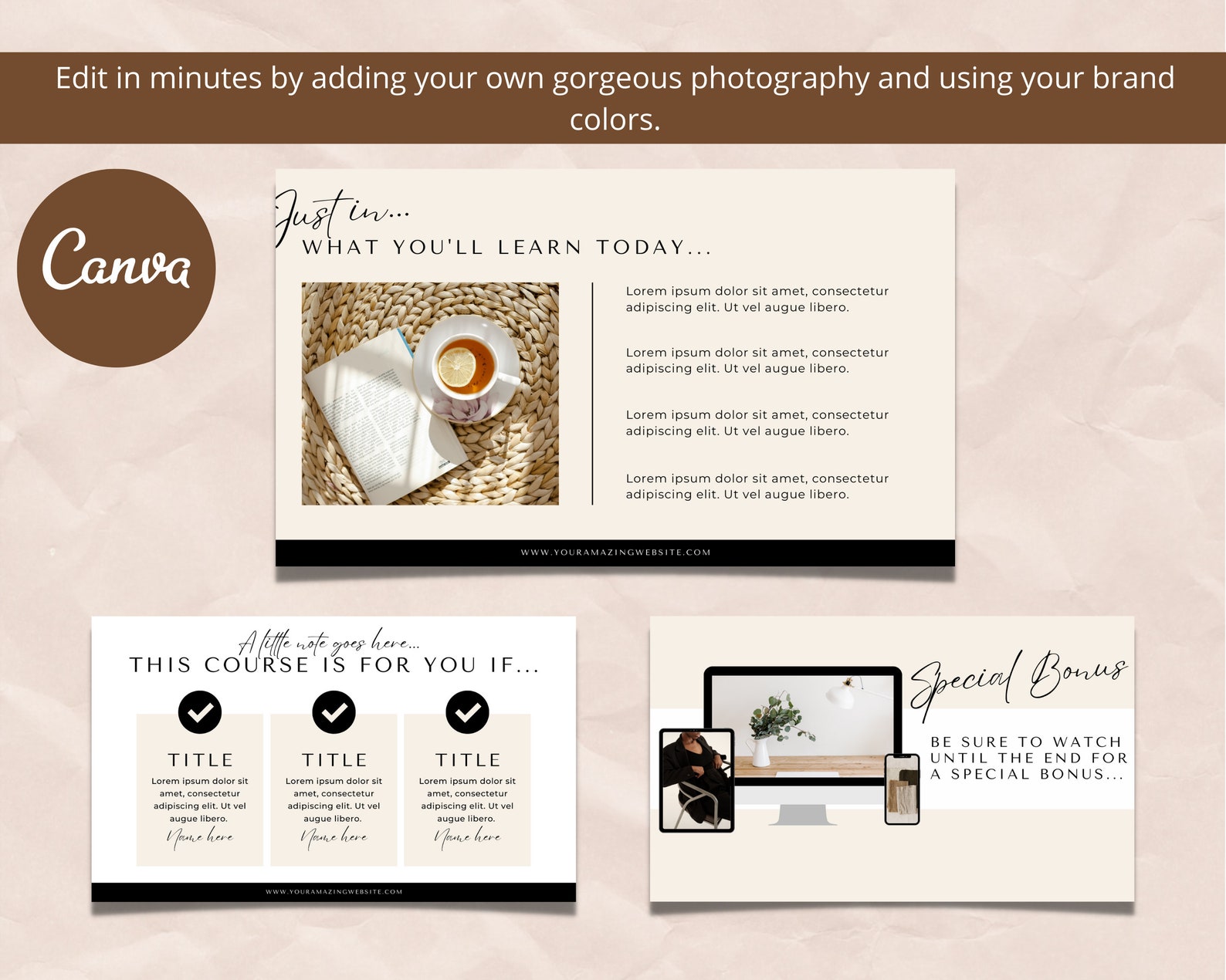 Neutral Course Slide Deck Masterclass Template Webinar Slide Deck ...