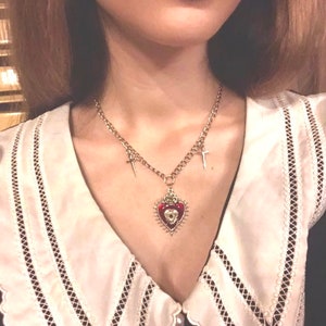 Gothic Y2k Heart Flower Sword Choker Necklace