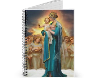 Mother Mary and Baby Jesus Spiral Notebook, Catholic Marian Journal
