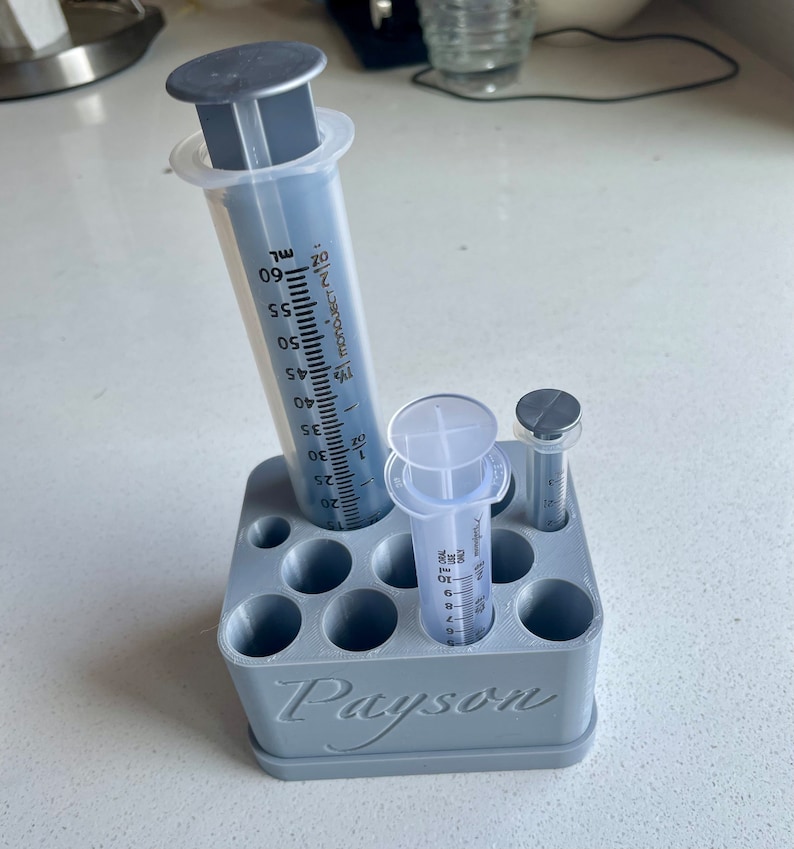 Custom Syringe holder/drying rack made to order. Customized with your name! image 4