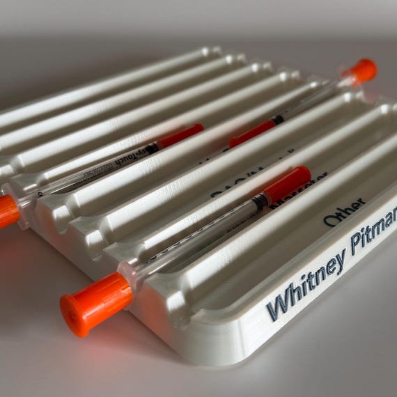 9-Slot Syringe Tray – Personalized Aesthetic Practitioner Organizer. Customizable!