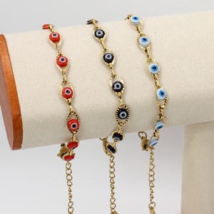 18K Gold Evil Eye Armband: Edelstahl Schutz Schmuck