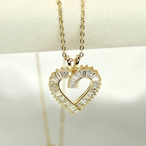 Elegant Heart Pendant Necklace – 18K Gold Plated | Cubic Zirconia Sparkle | Gift for Her