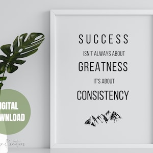 Success, Success Print, Success Poster, Success Sign, Success Quote, Success Definition, Success Wall Art, Minimalist, Consistency Wall Art