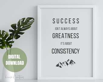 Success, Success Print, Success Poster, Success Sign, Success Quote, Success Definition, Success Wall Art, Minimalist, Consistency Wall Art