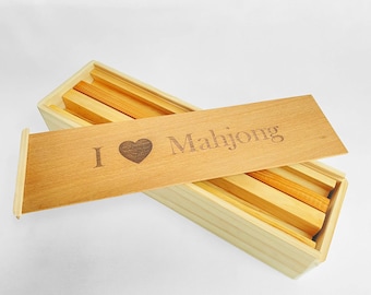 Wooden Box for Mahjong tile racks - large size