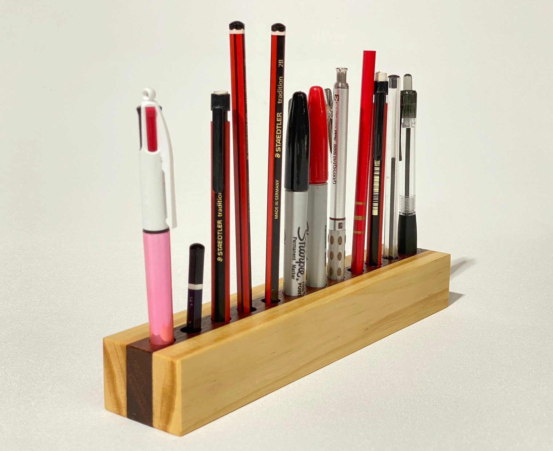 工芸品 STACK-N-STORE WOOD PEN AND INK STRAGE Pen Holder, Woodblock, Rescued Wood. - Etsy