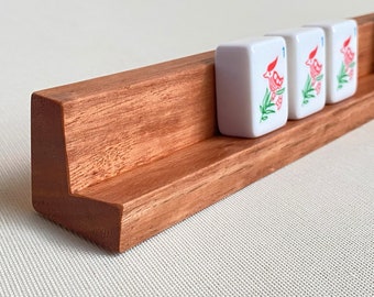 Pack of 4 Hardwoood Mahjong tile racks - 50cm straight-backed