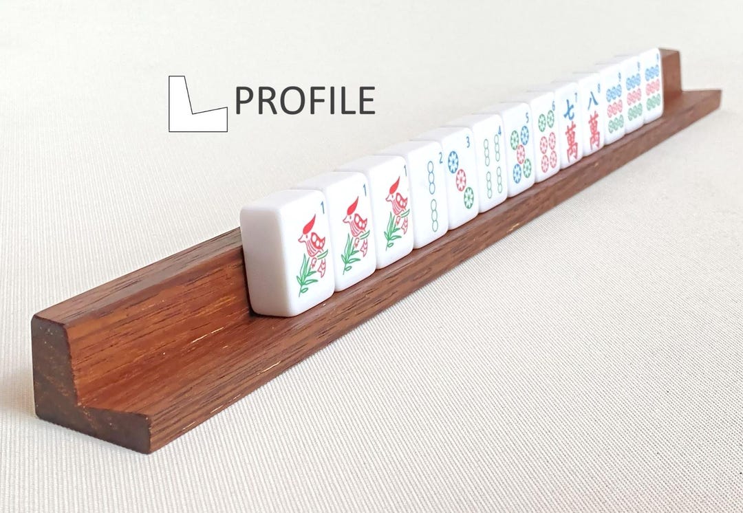 Pack of 4 Hardwoood Mahjong Tile Racks - Straight-backed With Optional ...