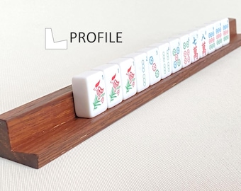 Pack of 4 Hardwoood Mahjong tile racks - straight-backed with optional box