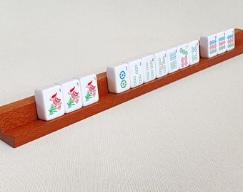 Pack of 4 Silky Oak Mahjong tile racks - straight-backed