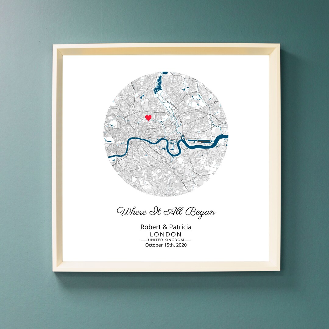Where We Met Where It All Began Print Your Places Map Our Etsy