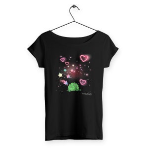 The tortoise universe tee | organic cotton | vegan ink | turtle lover | ladies fit | high quality | eco fashion | fun turtle print t-shirt
