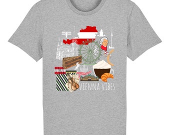 Camiseta Vienna Vibes / algodón orgánico / tinta vegana / camiseta de viaje / regalo de viaje / envío sin plástico / camiseta con estampado de Viena / Wien Reise
