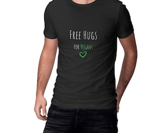 La camiseta de abrazos gratis / algodón orgánico / tinta vegana / activista por los derechos de los animales / regalo para vegano / soltero vegano / amor vegano / moda vegana /unisex
