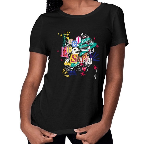 Das Graffiti-Chic-T-Shirt | Bio-Baumwolle | vegane Tinte | Öko-Mode | Statement-T-Shirt | buntes Print T-Shirt | einzigartiges design t-shirt | stylisches T-Shirt