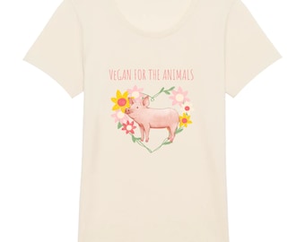 Camiseta vegana de cerdo / algodón orgánico / tinta vegana / camiseta vegana activista / divertida vegana / ecológica / envío sin plástico y respetuosa con el planeta