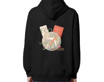 Sudadera con capucha Wanderlust World / Sudadera con capucha acogedora para viajes / Unisex / Sudadera con capucha para avión / Imprescindible para viajes / Regalo de viaje / Algodón orgánico / Tinta vegana