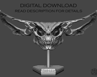 Gremlin Skull 3D Model Digital Download (Pedestal Variant)