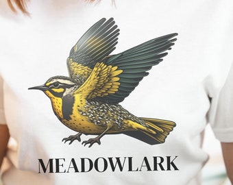 Bird Shirt, Meadowlark Shirt, Wyoming Shirt, State Bird Shirt, Bird T-Shirt, Ornithology Shirt, Shirt for Birders, Bird Enthusiast Shirt