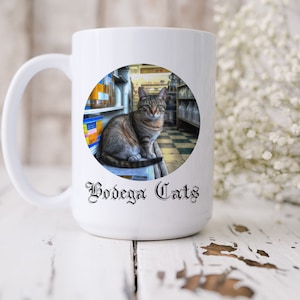 Bodega Cat Mug, Cat Mug, Bodega Cat, Kitten, Corner Store Cat, Cute Cats, Conveniance Store, Cat, Cats and Food, Bodega