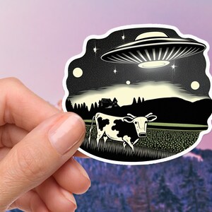 Alien Flying Saucer Sticker, UFO Sticker, Cool Alien Sticker, Alien Graphic Sticker, Alien Sticker, UFO Sticker, Area 51 Sticker,