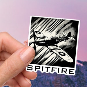 Spitfire Sticker, Spitfire Stickers, World War 2 Sticker,  World War II Sticker, Plane Sticker,  British Aviation Sticker