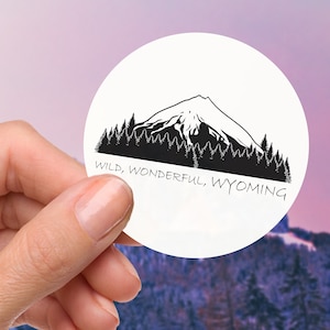 Wyoming Vinyl Sticker, Wyoming Car Sticker, WYO Sticker, Paintbrush, Computer Stickers, Laptop Stickers, Wyoming Flower Sticker, Wyoming