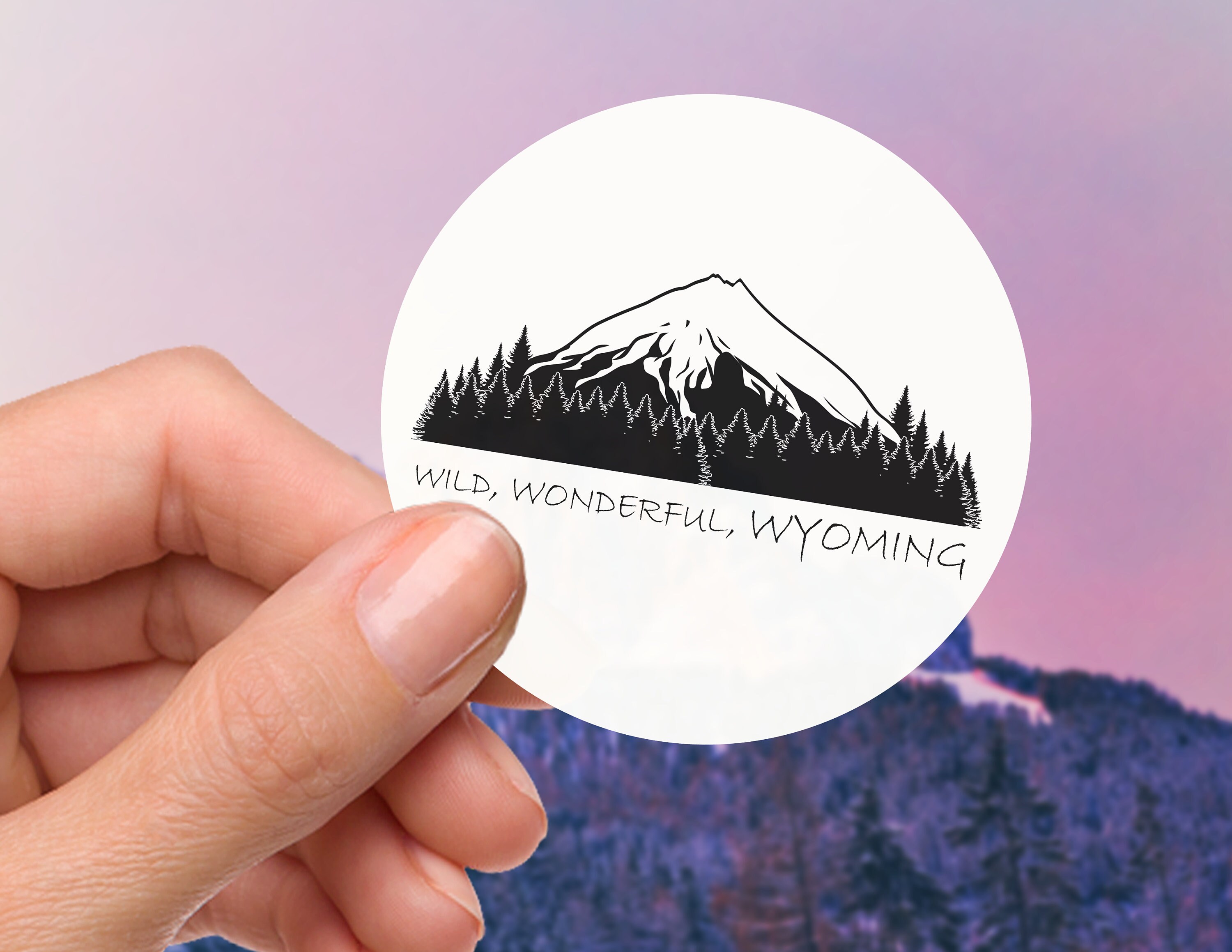 Wyoming Vinyl Sticker, Wyoming Car Sticker, WYO Sticker, Paintbrush, Computer Stickers, Laptop Stickers, Wyoming Flower Sticker, Wyoming
