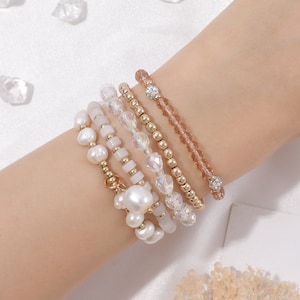 Boho Beaded Bracelet Set, Energy Protection Bracelet, Eight-Pointed Star Pendant, Pearl Bracelet, Gemstone Bracelet, Healing Bracelet, Gift Style 2
